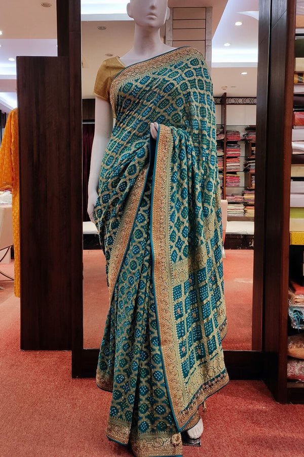 Pure Georgette Saree With Bandhani Printed
