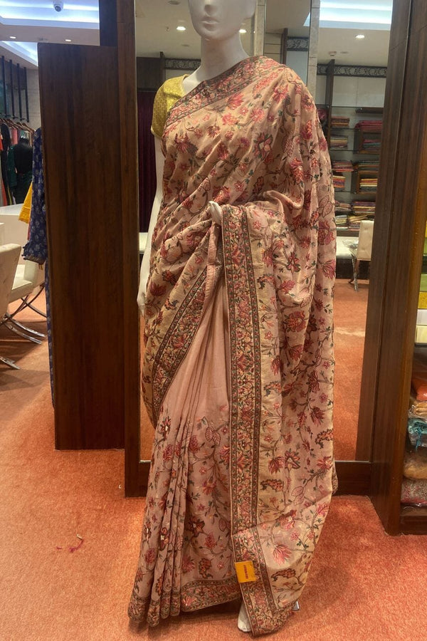 Georgette Tissue Saree With Thread Embroidered