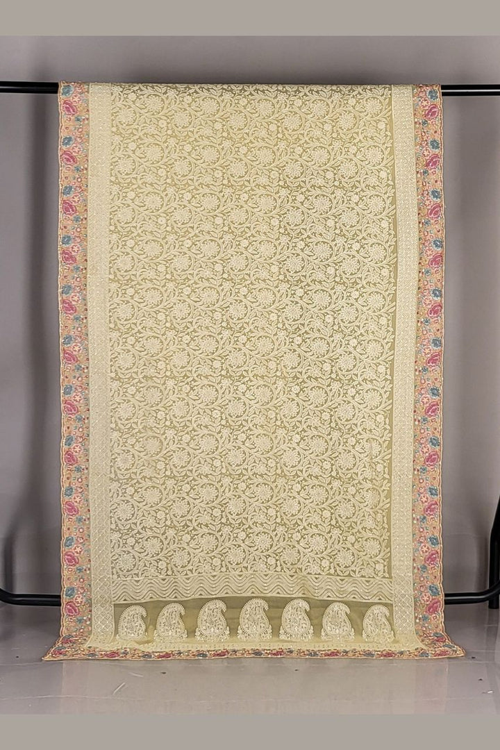 Georgette Saree with Embroidered Border