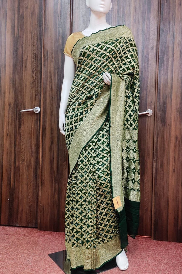 Gharchola Saree In Green For Diwali