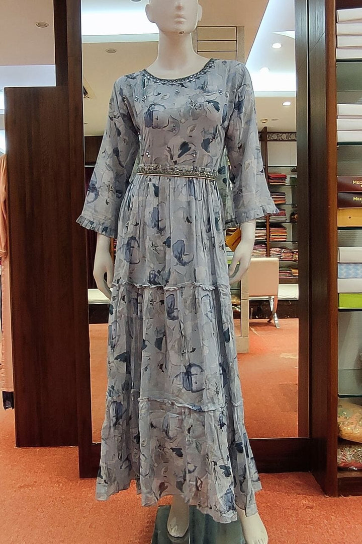 Gown Dress In Pure Cotton