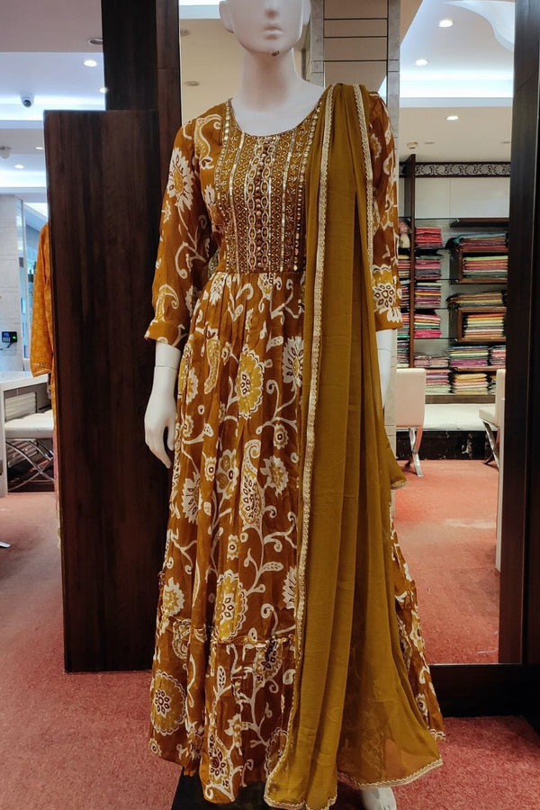 Gown In Mustard Color