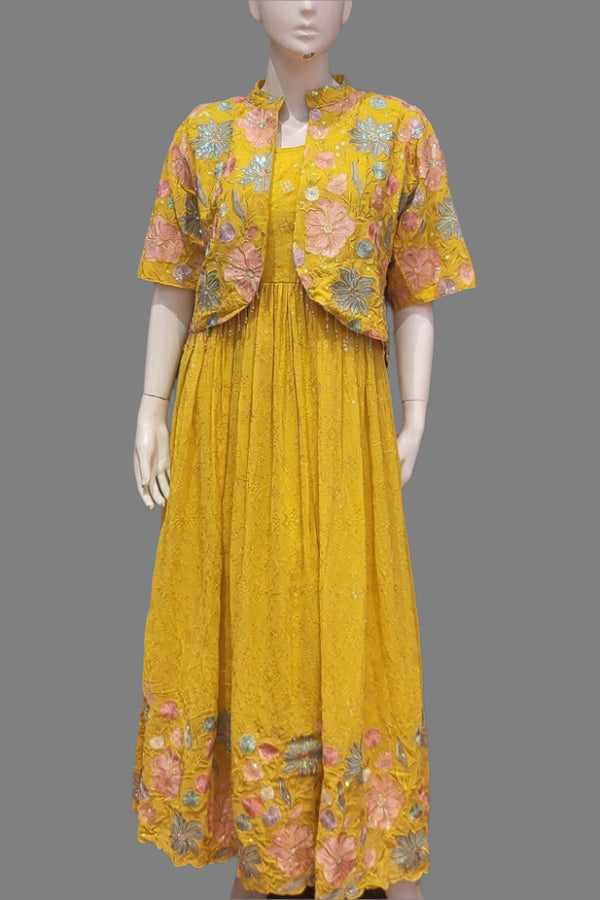 Party Wear Long Dress with Jacket