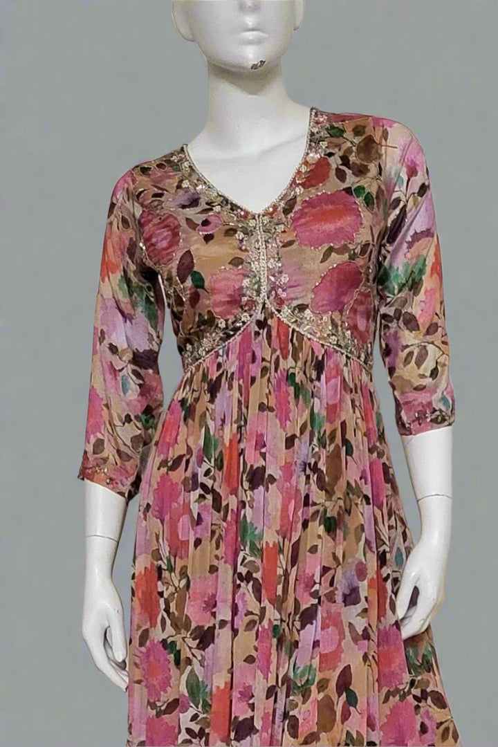 Alia Cut Gown WIth Stunning Floral Print