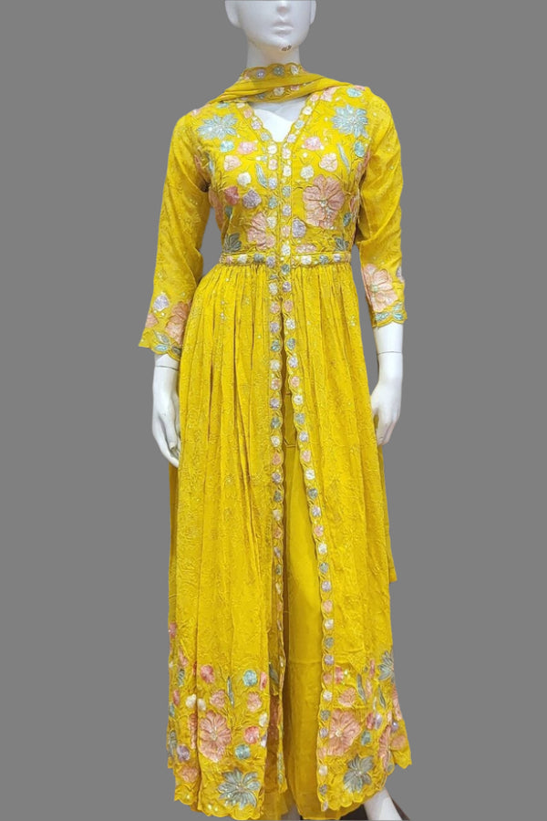 Party Wear Indo-Western Set With Dupatta