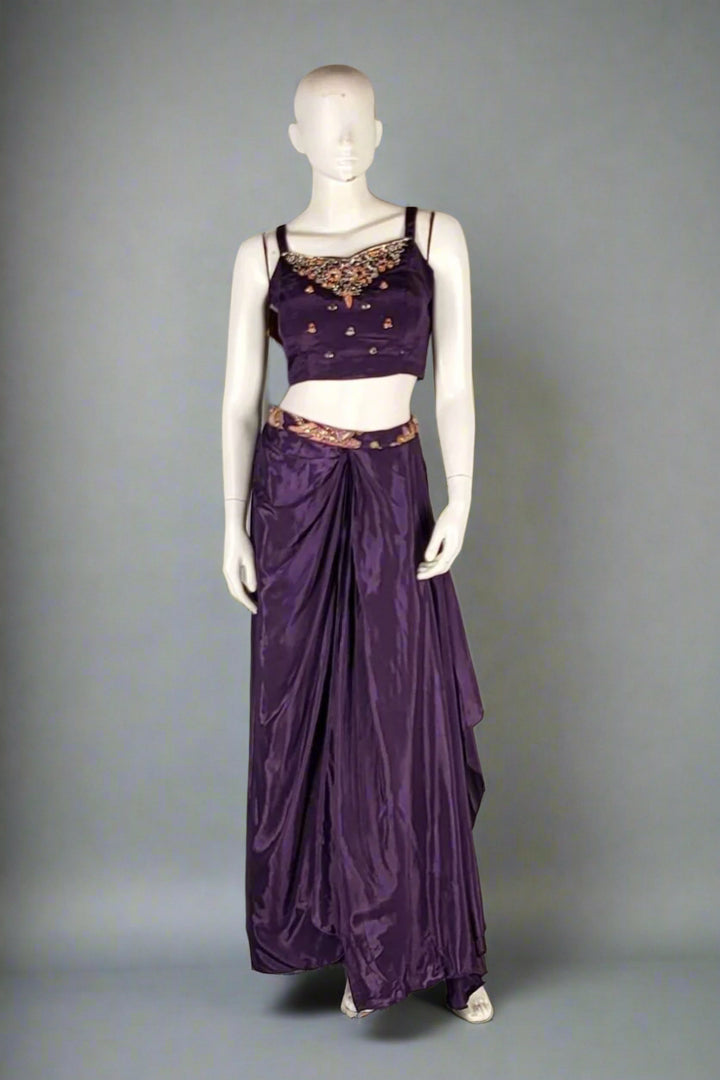 Indo Western Silk Dhoti Skirt and Shrug
