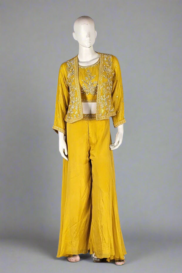 Indo Western Sharara Set With Crop Top