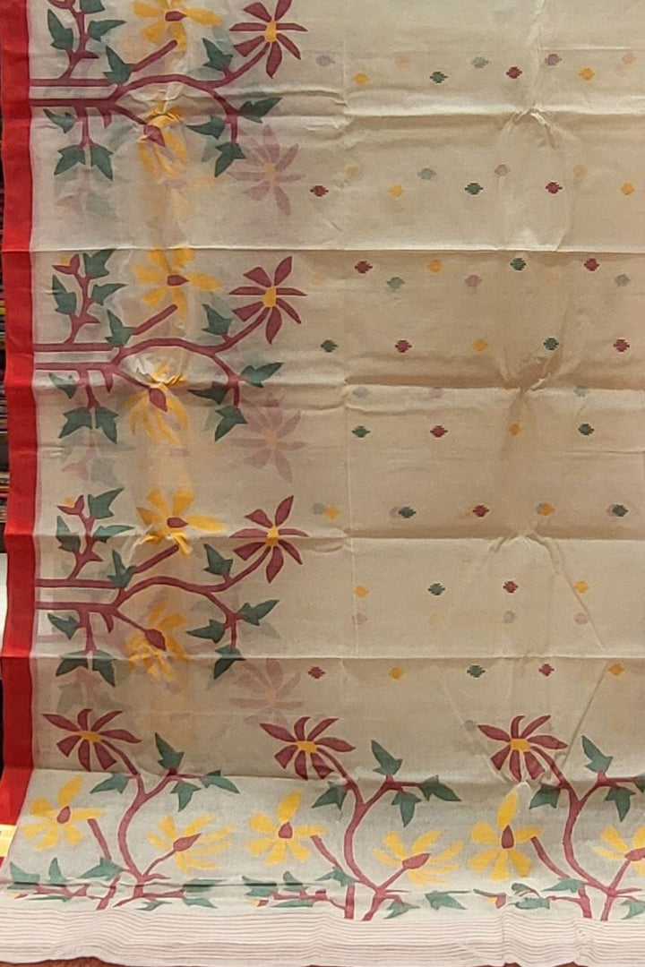 Bengal Jamdani Saree With Thread Woven