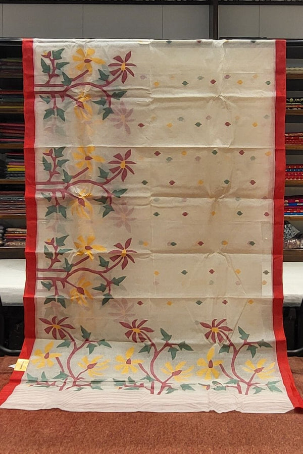 Bengal Jamdani Saree With Thread Woven