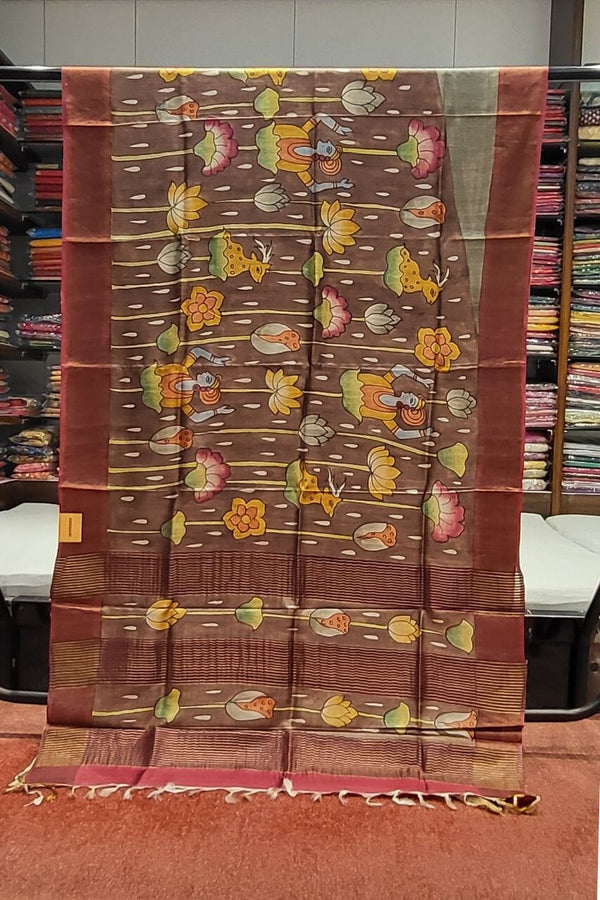 Kalamkari Printed Tussar Silk Saree