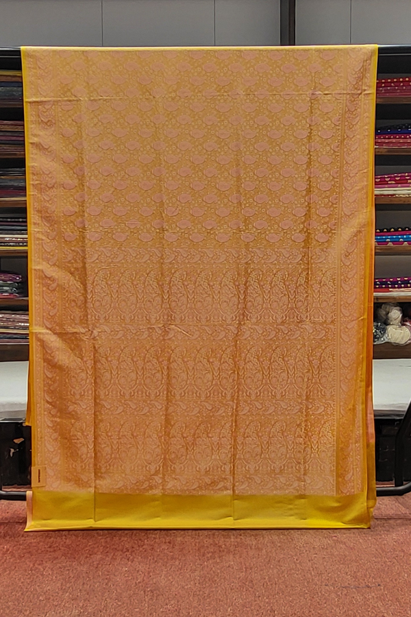 Kanjivaram Silk Saree In Yellow
