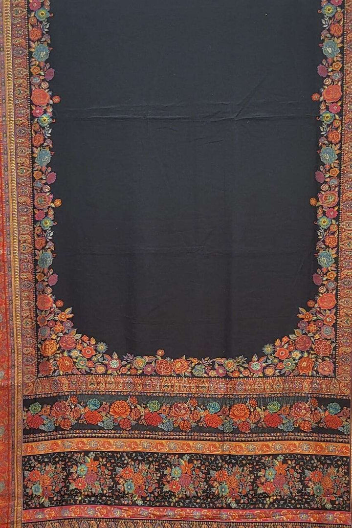 Kani Silk Saree With Beautiful Kashmiri Embroidery