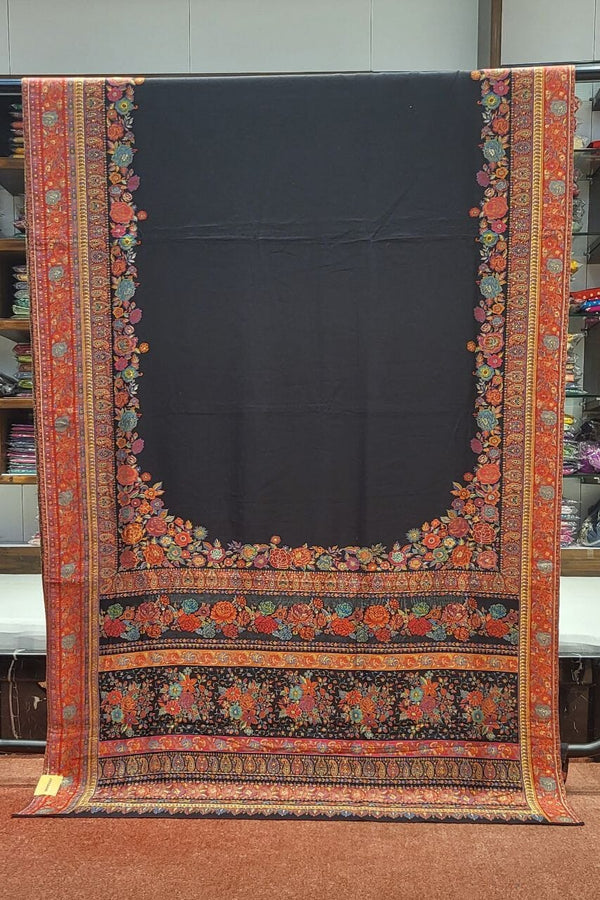 Kani Silk Saree With Beautiful Kashmiri Embroidery