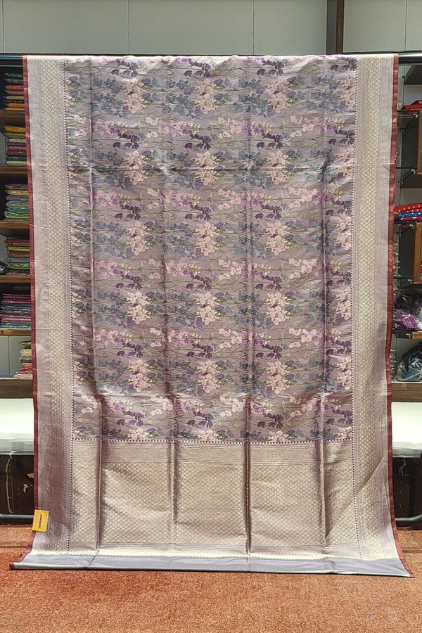 Tissue Pashmina Saree in Lavender Colour