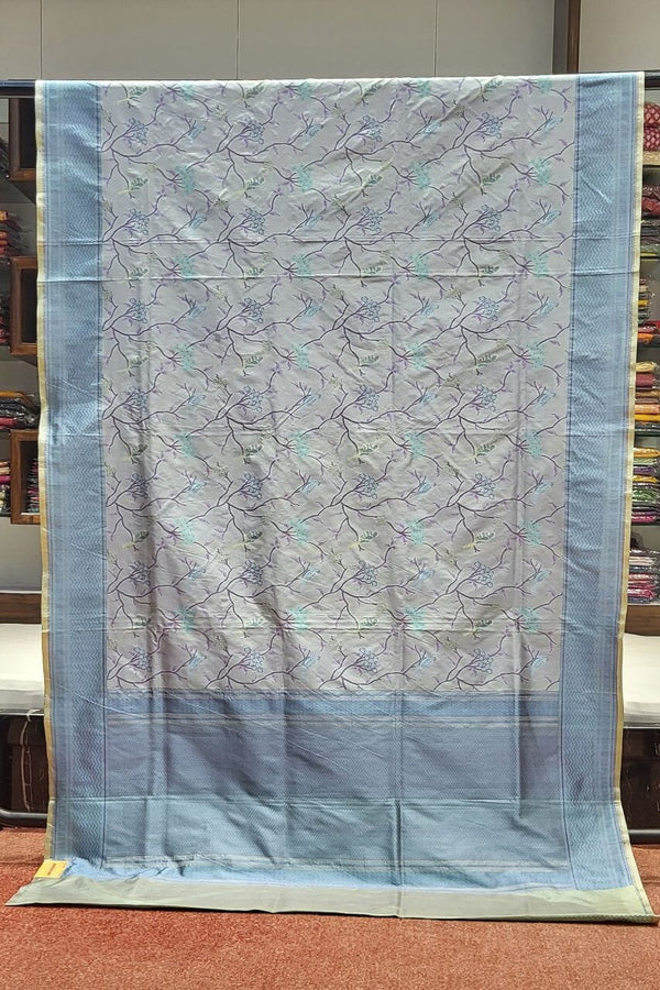 Tissue Pashmina Saree With Resham Jamawar Work