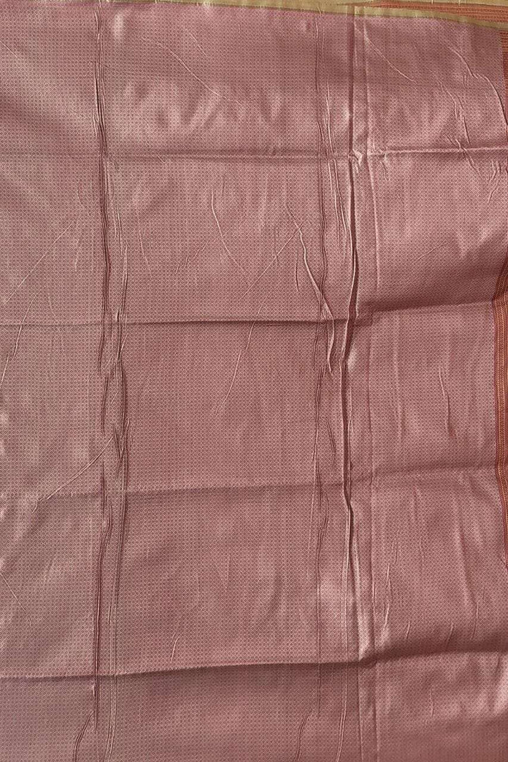 Tissue Pashmina Saree with Jamawar Work- Pink Colour