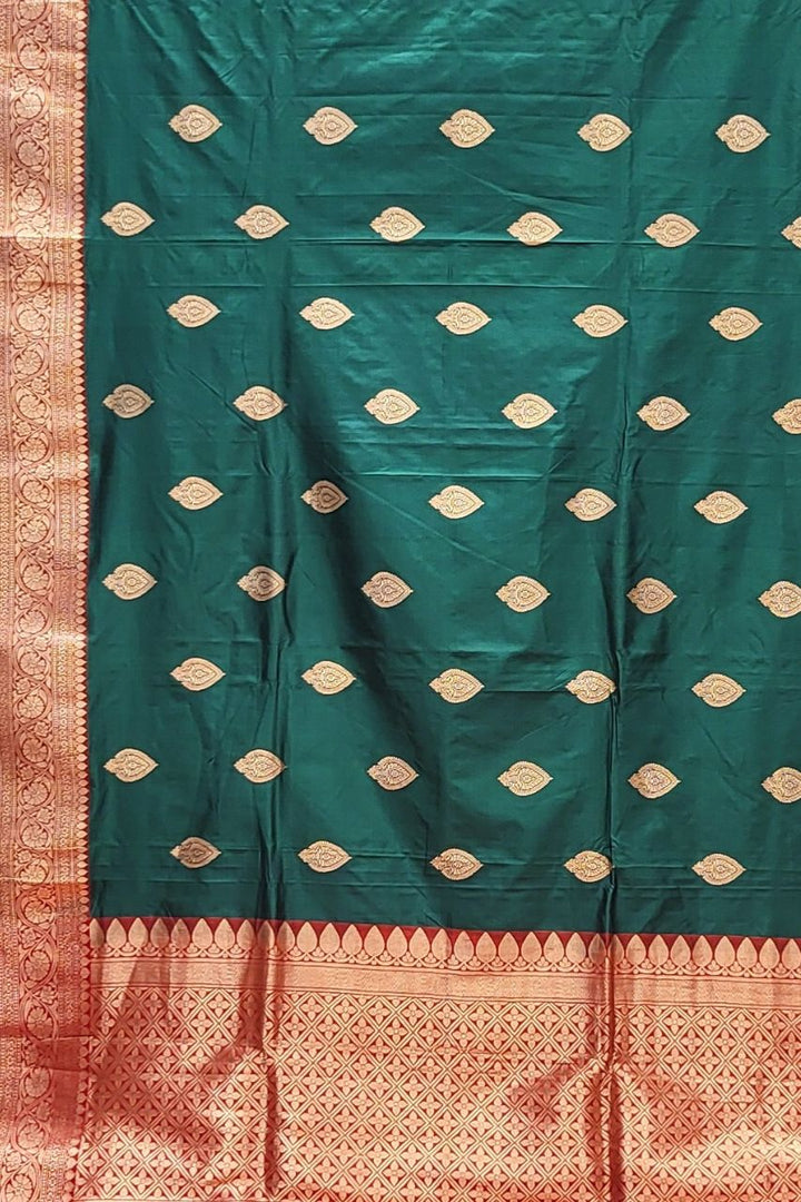 Banarasi Katan Silk Saree In Green