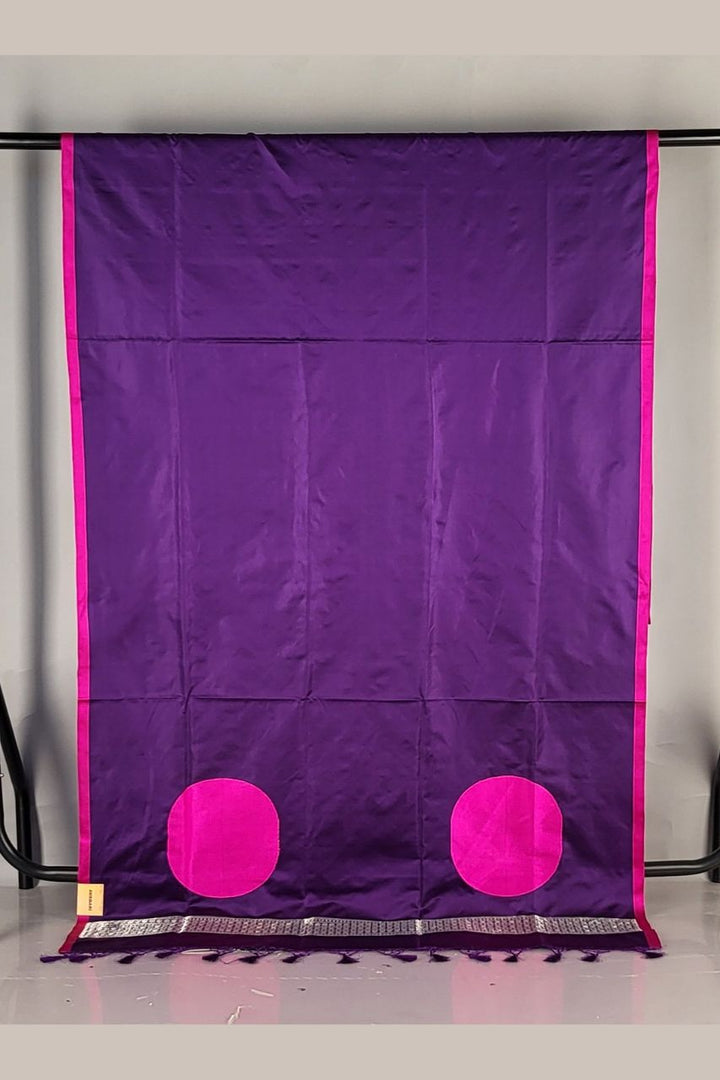 Plain Katan Silk Saree in Purple Colour for Wedding