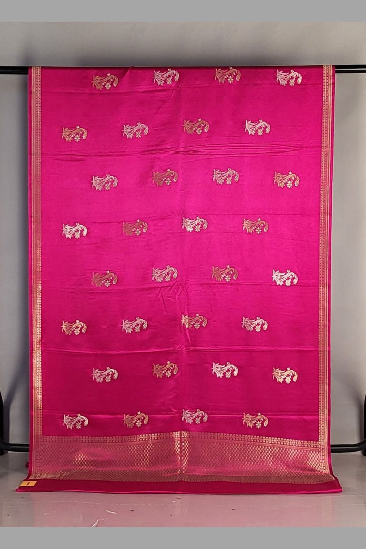 Bridal Saree in Pink Colour Katan Silk- Thin Border