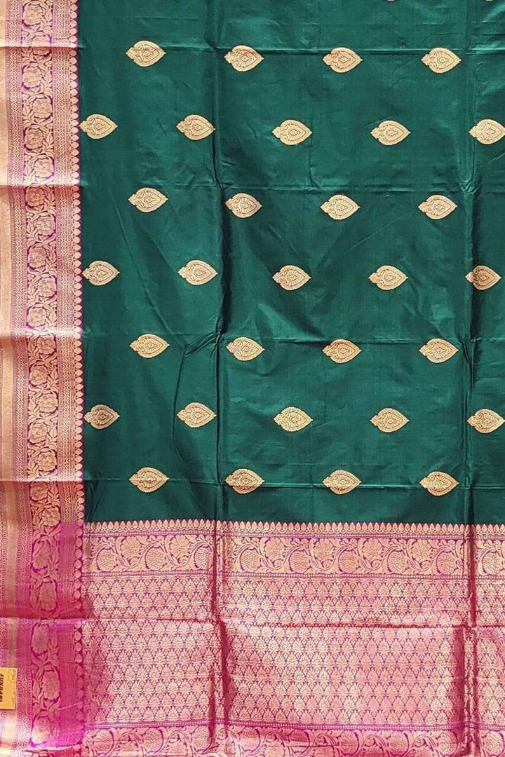 Pure Katan Silk Saree With Contrast Pallu
