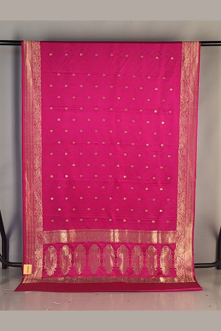 Wedding Saree in Katan Silk with Small Booti