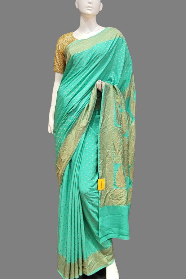 Crepe Khaddi Saree For Wedding Party Look
