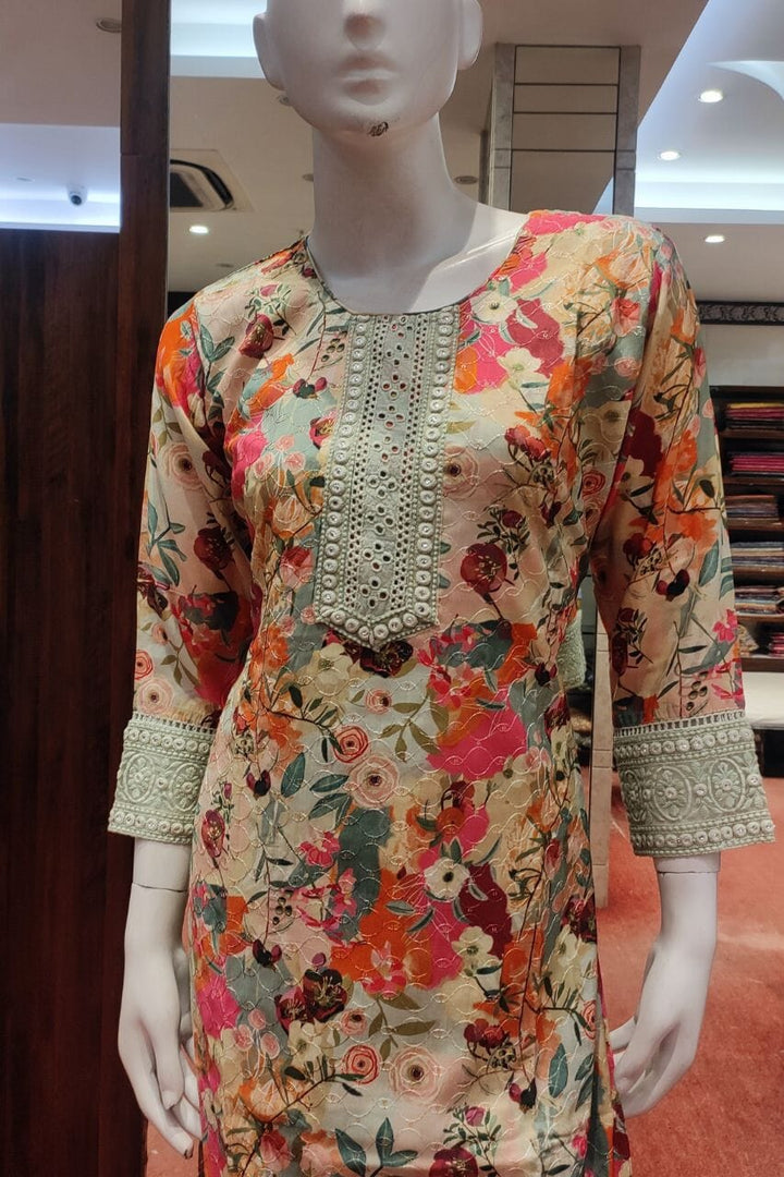 Kurti Pant Set With Dupatta