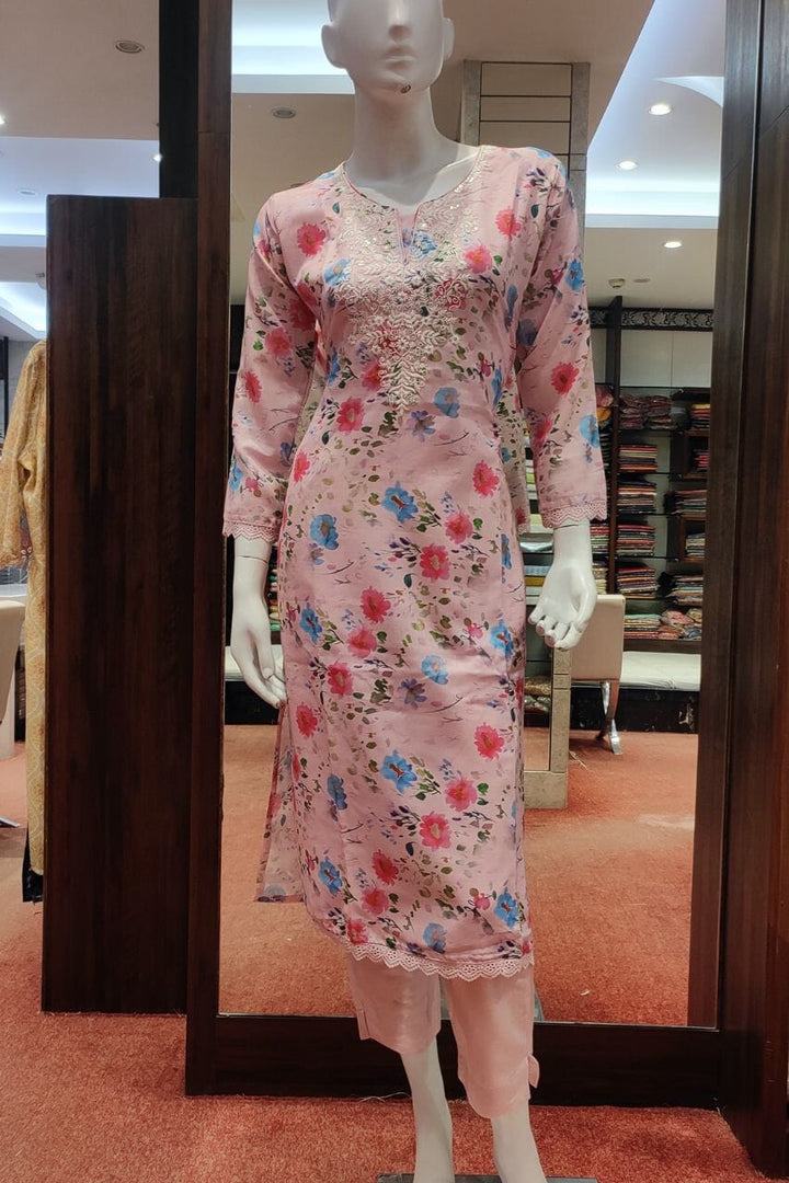 Kurti With Pant And Dupatta Set 