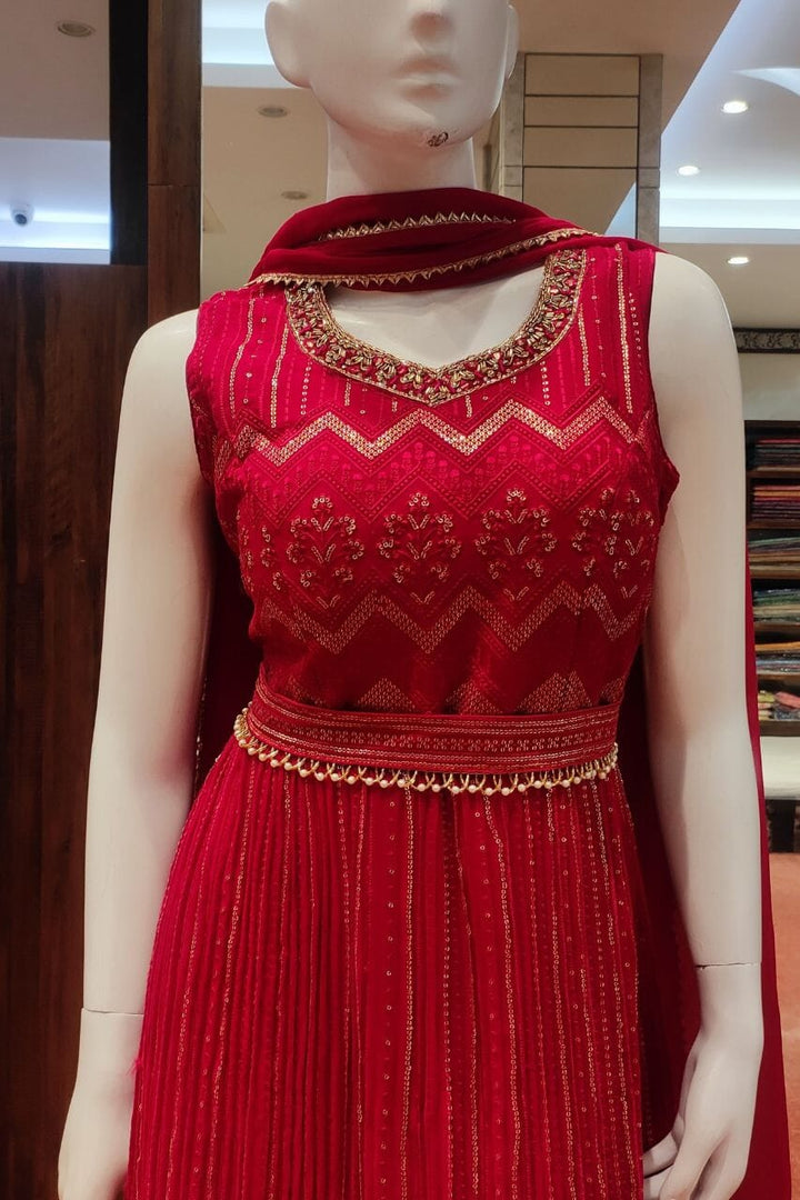 Kurti With Sharara Set In Rani 