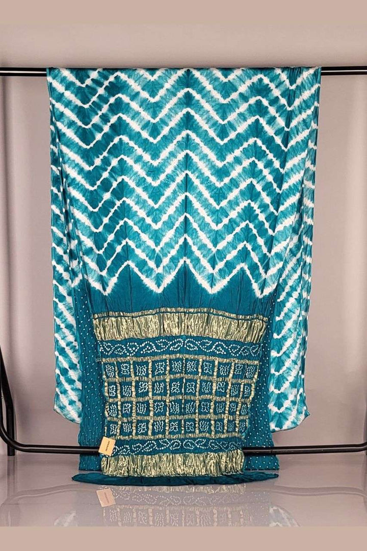 Leheriya Saree for Festivals in Teal Blue Colour