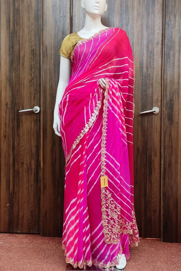 Leheriya Saree In Georgette For Diwali Special