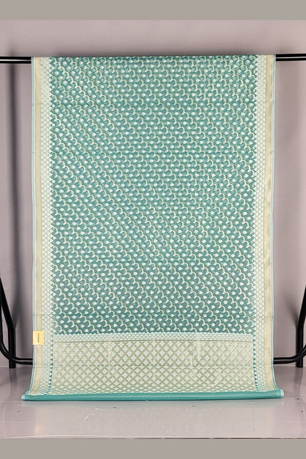 Light Weight Saree in Chanderi Silk- Green Colour