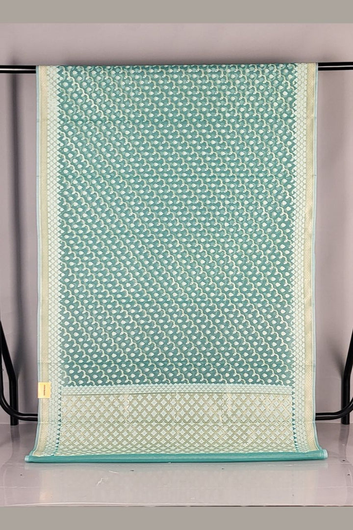 Light Weight Saree in Chanderi Silk- Green Colour