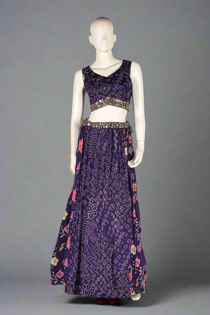 Indo-Western- Skirt, Top and Long Shrug