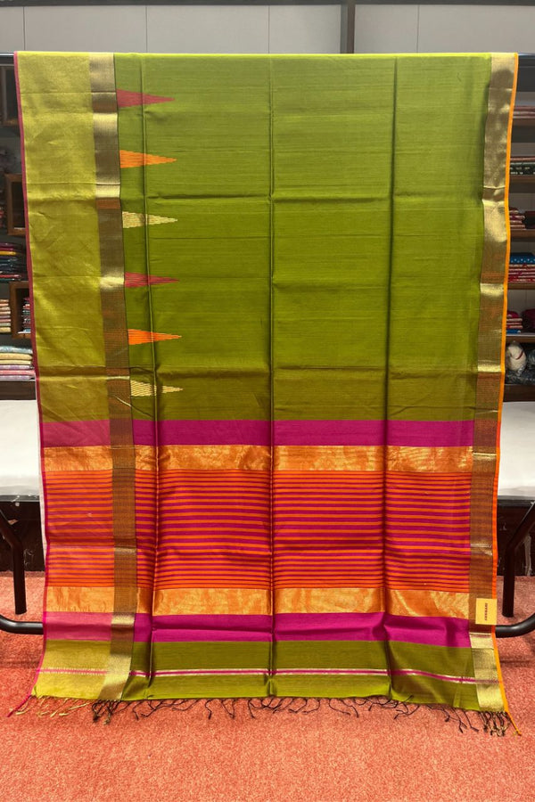 Maheshwari Cotton Saree With Contrast Pallu