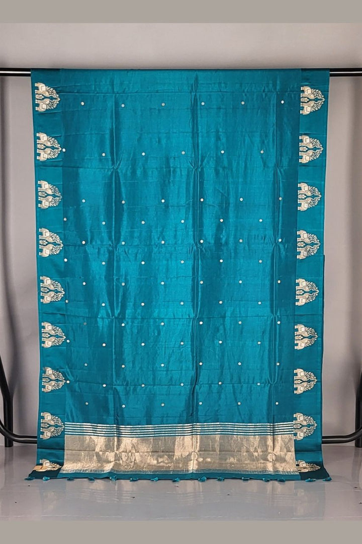 Mashru Katan Silk Saree with Shikargah Work
