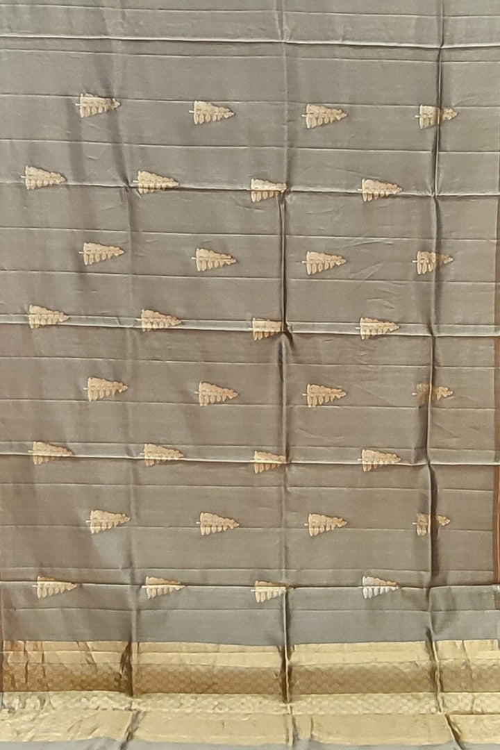 Pure Mashru Silk Saree In Grey Colour