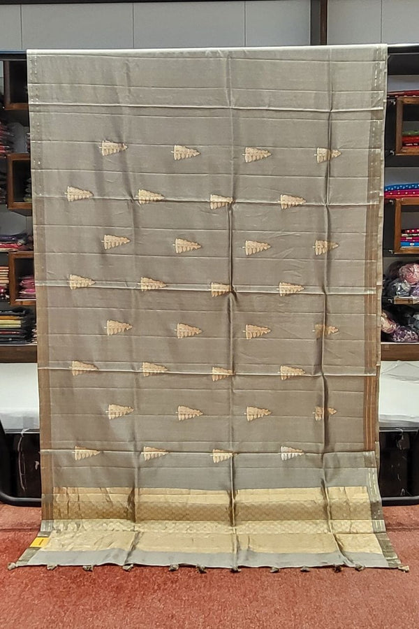 Pure Mashru Silk Saree In Grey Colour