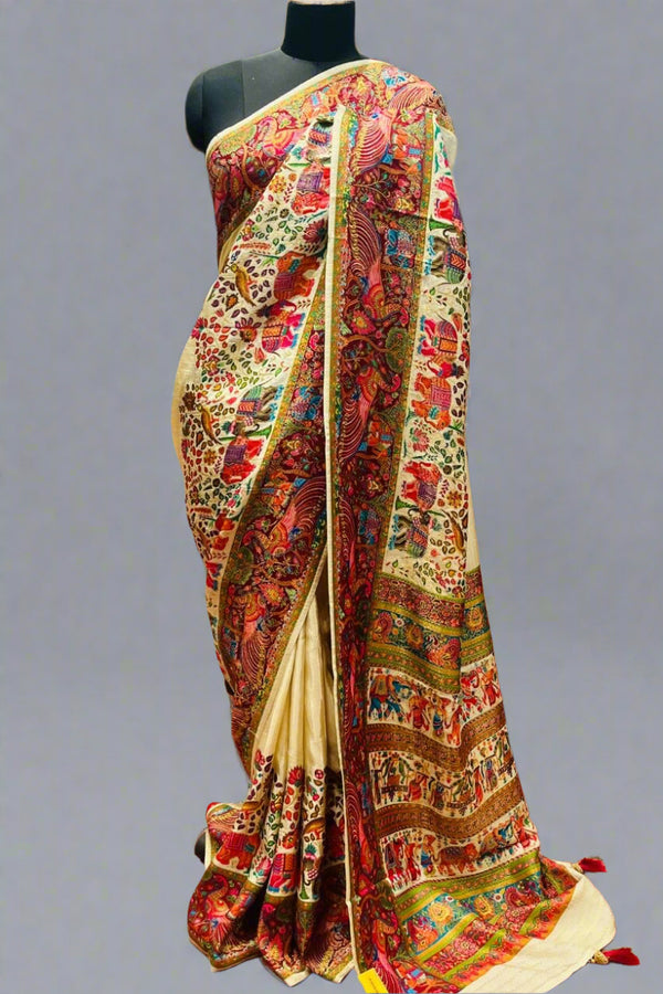 Minakari Saree on Dola Silk for Party Wear