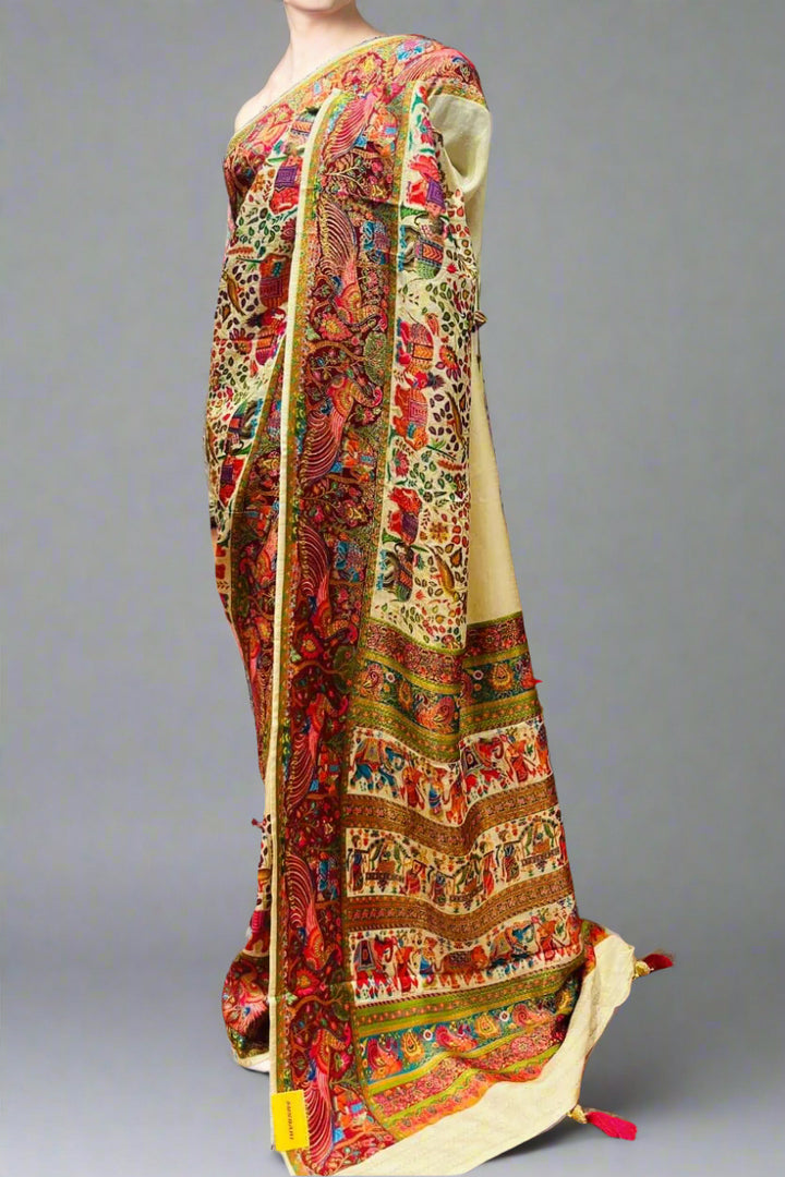 Minakari Saree on Dola Silk for Party Wear