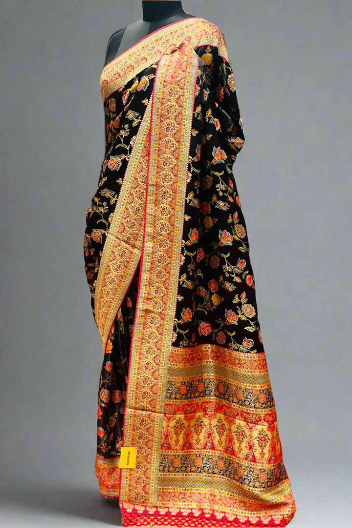 Minakari Saree on Satin Silk