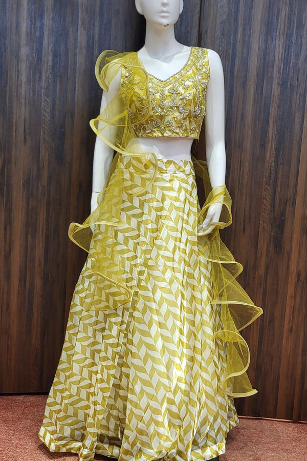 Lehenga With Frill Dupatta for Summer Occasions