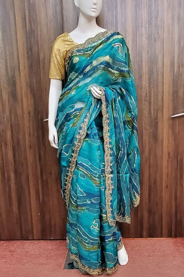 Organza Saree In Blue