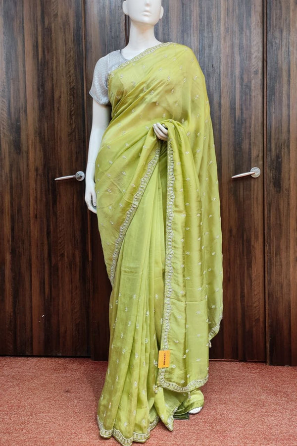 Organza Saree With Cutdana Work