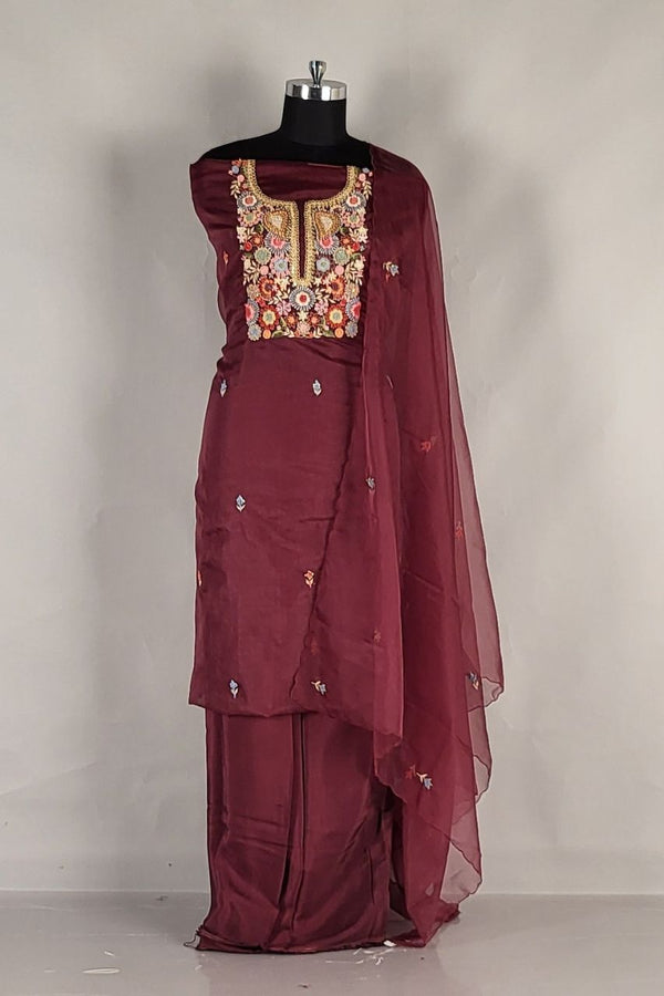 Organza Unstitched Suit Piece for Women- Diwali Look