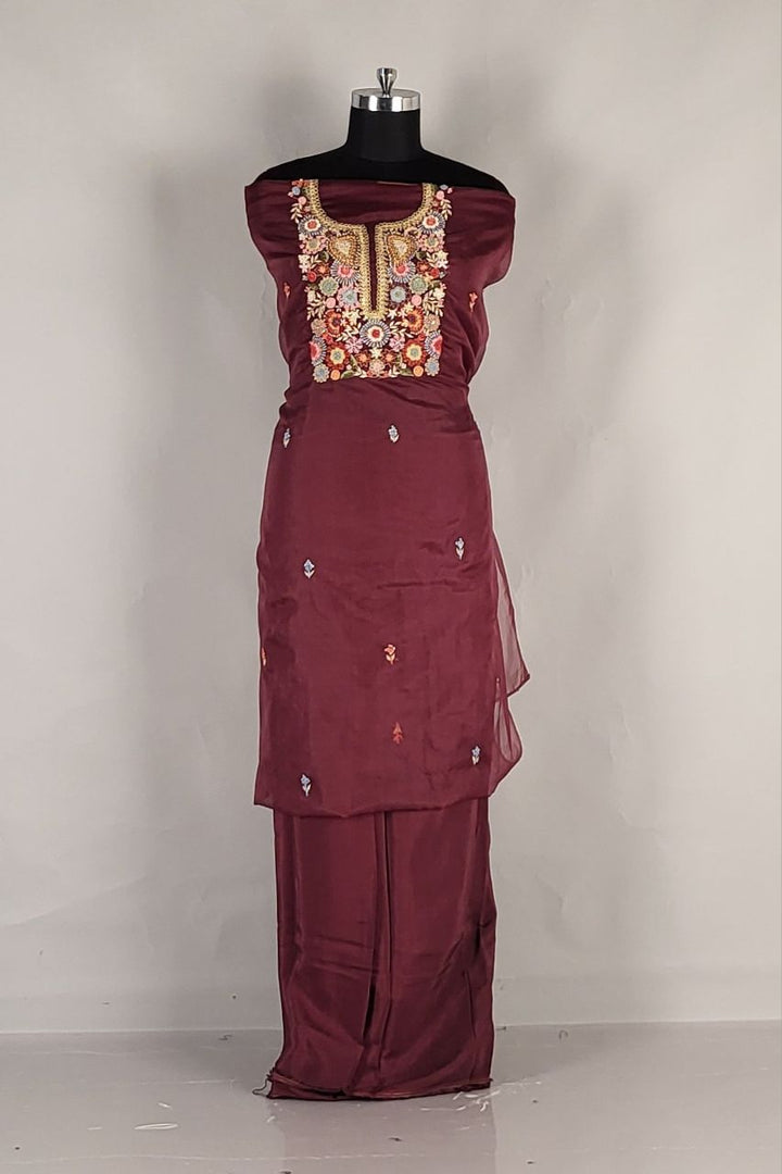 Organza Unstitched Suit Piece for Women- Diwali Look