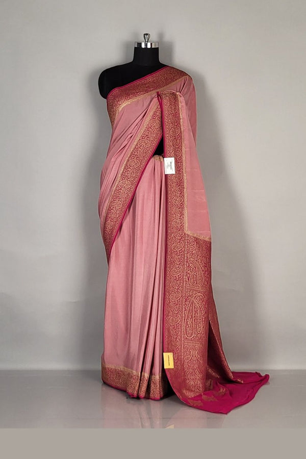 Party Wear Saree in Crepe Khaddi Fabric
