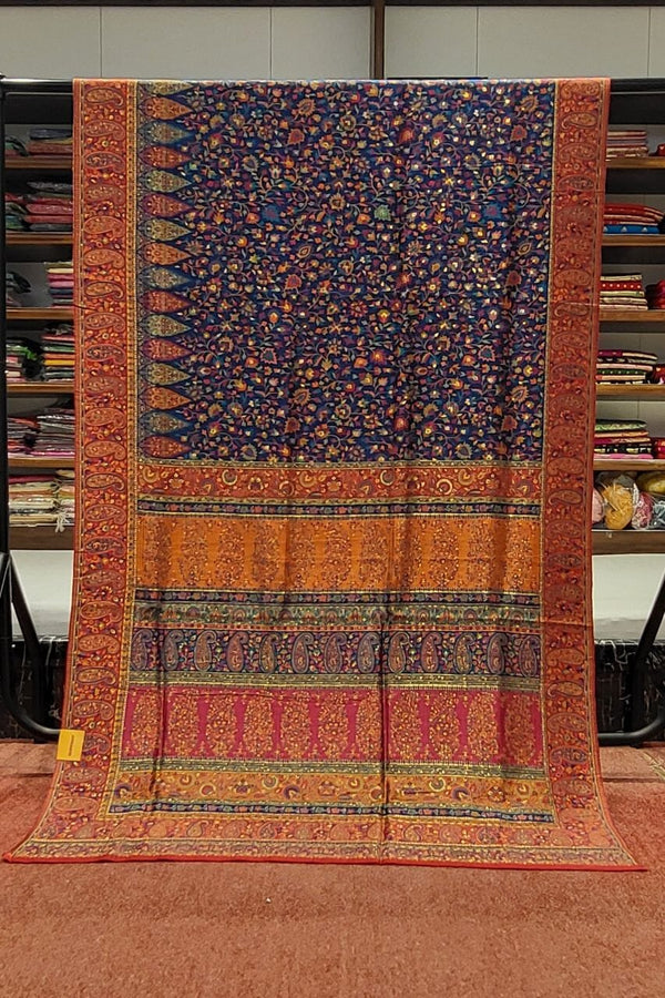 Handwoven Pashmina Silk Saree With Resham Work