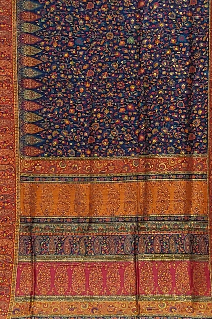 Handwoven Pashmina Silk Saree With Resham Work