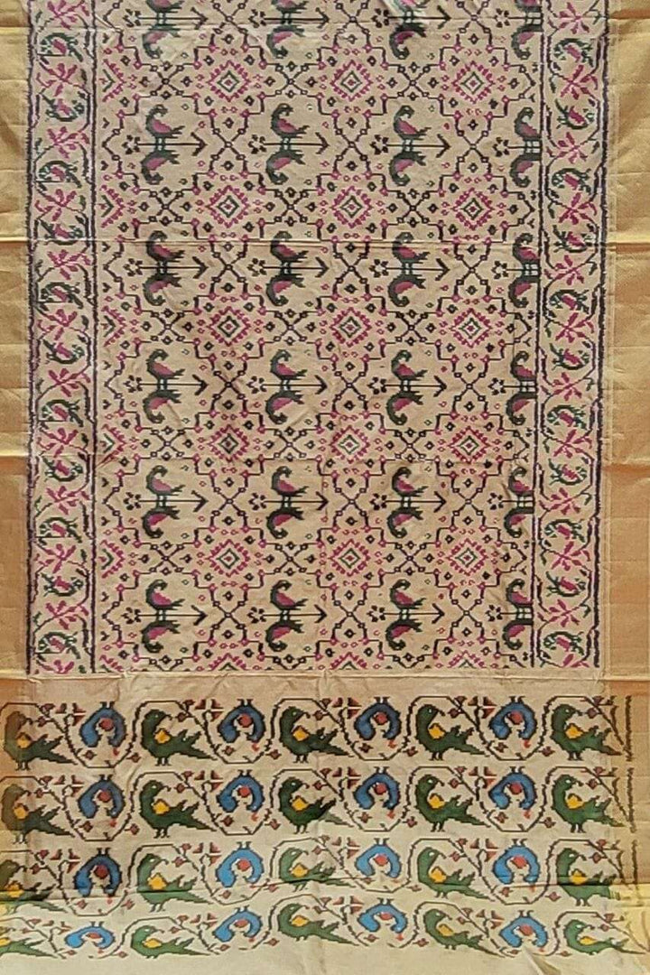 Pure Patola Silk Saree with Bird Motif